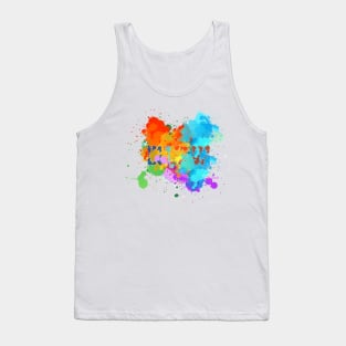 Colorful Splash with Hebrew: "Shalom" Tank Top